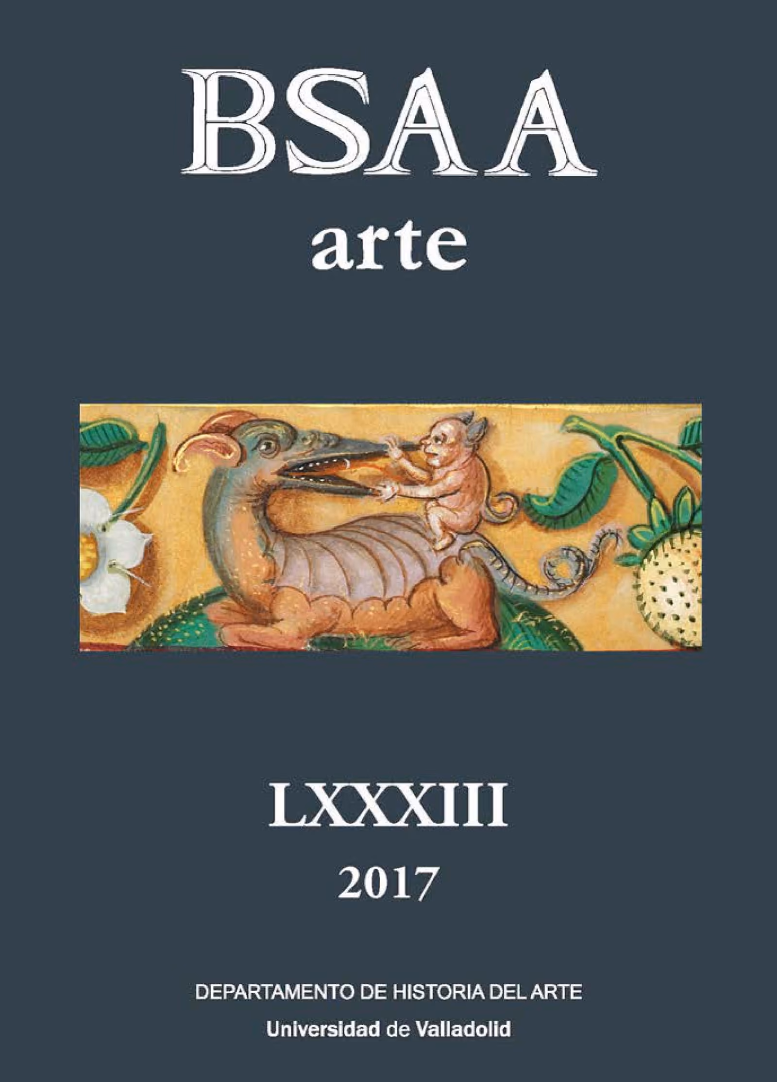 Portada del volumen LXXXIII (2017) del BSAA arte